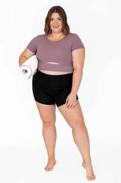 Buy 🎁 Pink Lily Maybe I'm Dreaming Purple Cutout Active Short Sleeve Tee 🌟 -lounge-tops shop 183786 maybeimdreamingpurple 180554 jumpthoughhoopsblack 2 650x