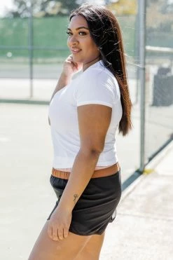 Cheap 😍 Pink Lily Making A Difference White Cropped Active Tee ⌛ -lounge-tops shop 183792 makingadifferencewhite 185460 errandstorunblackcolorblock 186018 tessawhite 5 650x