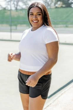 Cheap 😍 Pink Lily Making A Difference White Cropped Active Tee ⌛ -lounge-tops shop 183792 makingadifferencewhite 185460 errandstorunblackcolorblock 186018 tessawhite 650x