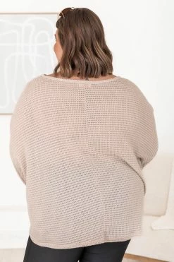 Best deal 😉 Pink Lily Sweet Enough Oatmeal Knitted Pullover 🧨 -lounge-tops shop 183882 1 650x