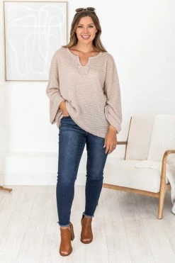 Best deal 😉 Pink Lily Sweet Enough Oatmeal Knitted Pullover 🧨 -lounge-tops shop 183882 1 c63203ee ecfc 4a80 9d0c c08c7e7512aa 650x