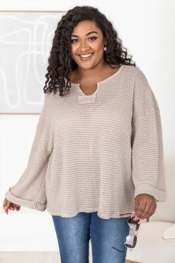 Best deal 😉 Pink Lily Sweet Enough Oatmeal Knitted Pullover 🧨 -lounge-tops shop 183882 3 650x