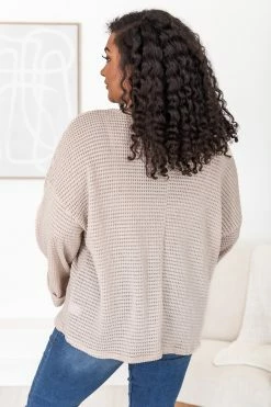 Best deal 😉 Pink Lily Sweet Enough Oatmeal Knitted Pullover 🧨 -lounge-tops shop 183882 5 650x