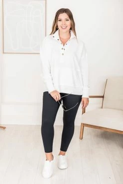 Promo 👏 Pink Lily Just Go With It Cream Henley Pullover 😀 -lounge-tops shop 183892 1 650x