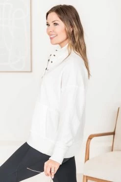 Promo 👏 Pink Lily Just Go With It Cream Henley Pullover 😀 -lounge-tops shop 183892 3 650x