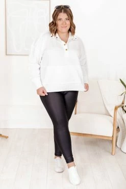 Promo 👏 Pink Lily Just Go With It Cream Henley Pullover 😀 -lounge-tops shop 183892 5 650x