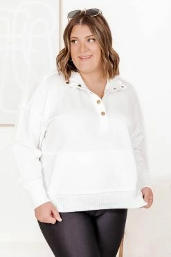 Promo 👏 Pink Lily Just Go With It Cream Henley Pullover 😀 -lounge-tops shop 183892 6 650x