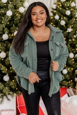 Budget 🌟 Pink Lily Wonderful Soul Olive Sherpa Shacket 🔔 -lounge-tops shop 183962 3 b5ce78a0 ff93 42b8 9d2a b9f27aa1eb66 650x