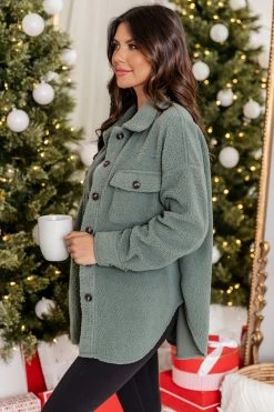 Budget 🌟 Pink Lily Wonderful Soul Olive Sherpa Shacket 🔔 -lounge-tops shop 183962 5 26ec1c29 bd91 406f b089 b62c2a55febb 650x