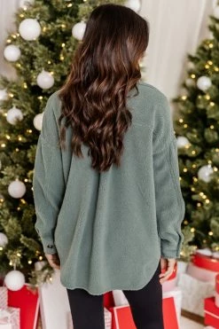 Budget 🌟 Pink Lily Wonderful Soul Olive Sherpa Shacket 🔔 -lounge-tops shop 183962 6 650x