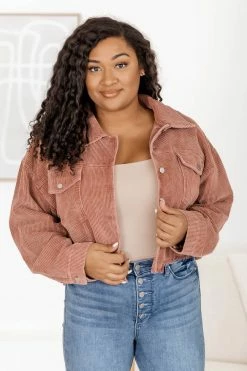 Cheapest 🧨 Pink Lily Need A Reason Mauve Corded Raw Hem Jacket 💯 -lounge-tops shop 184006 2 650x