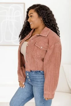 Cheapest 🧨 Pink Lily Need A Reason Mauve Corded Raw Hem Jacket 💯 -lounge-tops shop 184006 3 650x