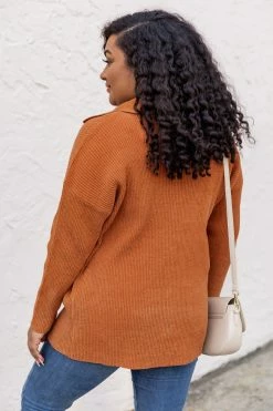 Best deal 🌟 Pink Lily Winding Autumn Roads Rust Brushed Ribbed Shacket FINAL SALE ✔️ -lounge-tops shop 184428 1 650x