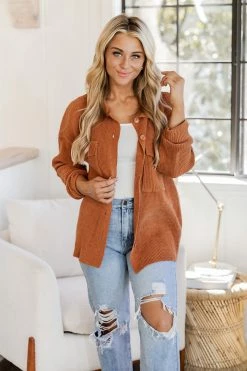 Best deal 🌟 Pink Lily Winding Autumn Roads Rust Brushed Ribbed Shacket FINAL SALE ✔️ -lounge-tops shop 184428 windingautumnroads 176250 shanna 171826 believeinforeverwhite 9 650x
