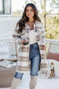Brand new 😀 Pink Lily Heard About Us Pink And Beige Plaid Long Shacket 🛒 -lounge-tops shop 184602 heardaboutus 156500 chelsiemedium 177898 lovinglife 183206 marleetaupe 8 650x