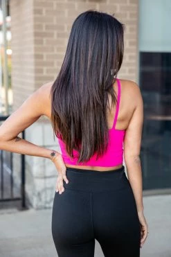 Promo 🤩 Pink Lily Let's Seize The Day Hot Pink Bra Top 😀 -lounge-tops shop 184638 8 650x