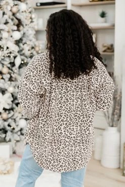 Cheapest 👏 Pink Lily Feeling Wild Beige Leopard Print Corduroy Shacket 🎁 -lounge-tops shop 185250 10 650x