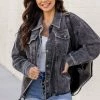 Cheap 🤩 Pink Lily Making It Happen Black Acid Wash Denim Jacket 🎉 -lounge-tops shop 185476 6 650x
