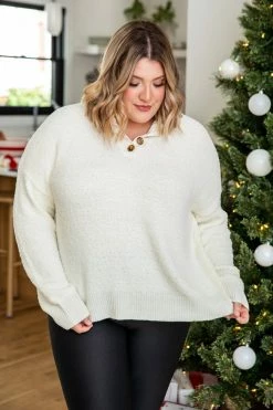 Deals 🤩 Pink Lily Tell Me Everything Ivory Fuzzy Henley Pullover ❤️ -lounge-tops shop 185486 15 650x