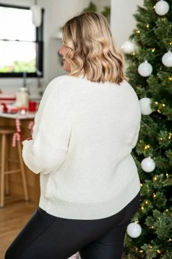 Deals 🤩 Pink Lily Tell Me Everything Ivory Fuzzy Henley Pullover ❤️ -lounge-tops shop 185486 18 650x