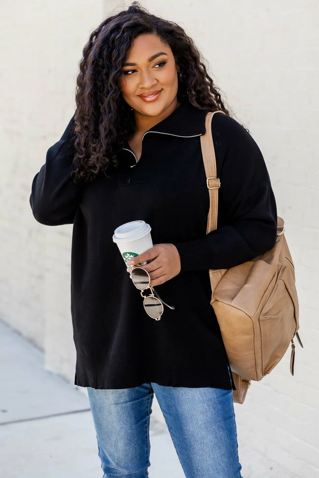 Flash Sale π₯° Pink Lily Pulling Heartstrings Black Quarter Zip Pullover π 4 Flash Sale π₯° Pink Lily Pulling Heartstrings Black Quarter Zip Pullover π - Image 2