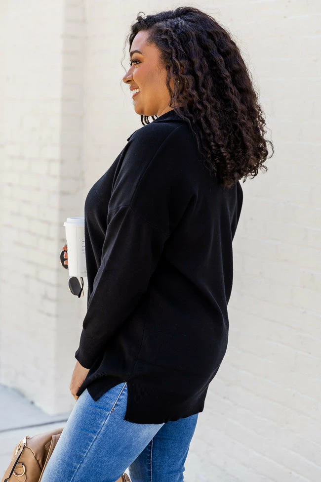 Flash Sale π₯° Pink Lily Pulling Heartstrings Black Quarter Zip Pullover π 6 Flash Sale π₯° Pink Lily Pulling Heartstrings Black Quarter Zip Pullover π - Image 4