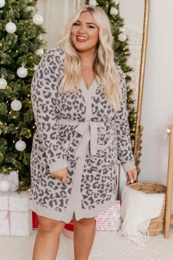 Best reviews of 🤩 Pink Lily Making Snow Angels Grey Small Leopard Print Robe 🔥 -lounge-tops shop 186046 22 650x
