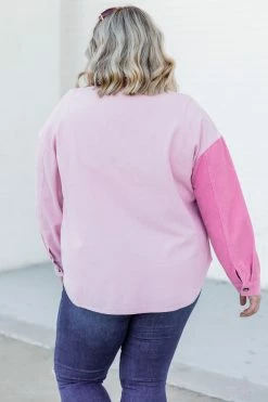 Outlet 🔔 Pink Lily On The Way Pink Colorblock Corduroy Shacket 🧨 -lounge-tops shop 186258 7 650x
