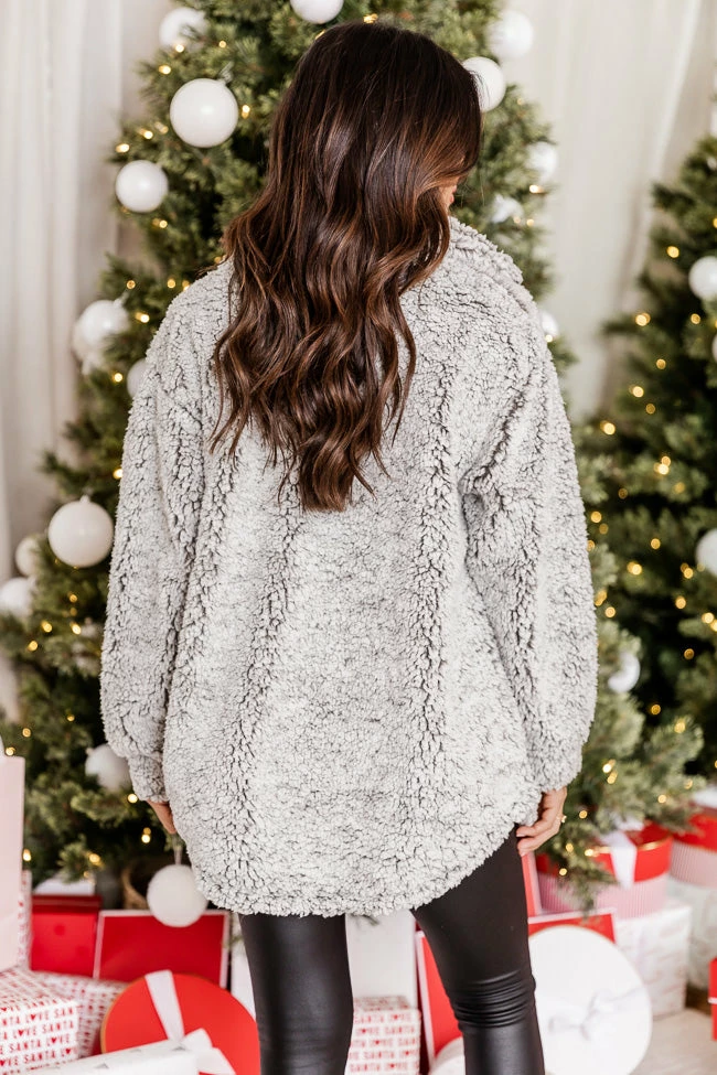 New π€© Pink Lily A Warm Embrace Grey Sherpa Shacket π 11 New π€© Pink Lily A Warm Embrace Grey Sherpa Shacket π - Image 9