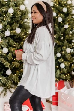 Best Pirce 👍 Pink Lily Believe The Truth Ivory Ribbed Shacket ✔️ -lounge-tops shop 186670 5 650x