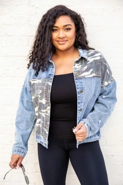 Best deal 💯 Pink Lily Wash It Away Camo Denim Jacket 🤩 -lounge-tops shop 187460 9 650x