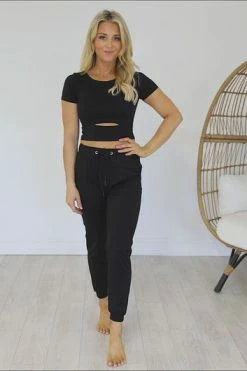 Brand new ❤️ Pink Lily Maybe I'm Dreaming Black Cutout Active Short Sleeve Tee ✨ -lounge-tops shop 3d27ce3e1aaf45faa7868e3a1e8c39ca.thumbnail.0000000 530x530