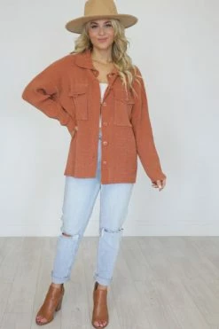 Best deal 🌟 Pink Lily Winding Autumn Roads Rust Brushed Ribbed Shacket FINAL SALE ✔️ -lounge-tops shop 6ad68aaed58148d6a067748d58fb8d2a.thumbnail.0000000000 530x530