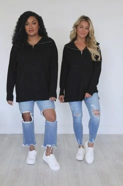 Flash Sale 🥰 Pink Lily Pulling Heartstrings Black Quarter Zip Pullover 😍 -lounge-tops shop 7a956d99b22f473f821533491aa44bad.thumbnail.0000000000 530x530