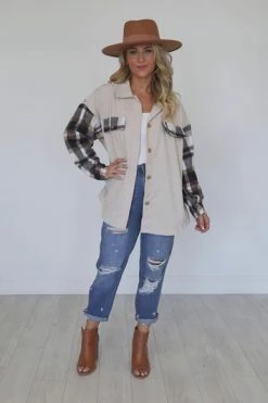 Best deal ✨ Pink Lily Talking My Language Navy Plaid Sleeve Shacket 🥰 -lounge-tops shop 9b9985ac8f0244ada72c0500ee1d149a.thumbnail.0000000000 530x530