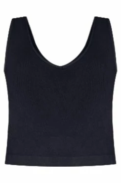 Budget 🔥 Pink Lily Timeline Together Black Seamless V-Neck Brami FINAL SALE 🔥 -lounge-tops shop TimelineTogetherBlackSeamlessV NeckBrami 650x