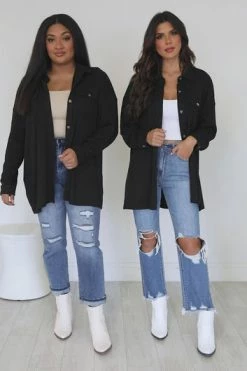 Discount 🧨 Pink Lily Believe The Truth Black Ribbed Shacket ❤️ -lounge-tops shop cd564a5fcbaa4a65a1e2557833ee1c00.thumbnail.0000000000 530x530