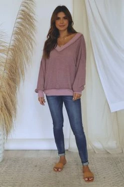 Budget ✔️ Pink Lily Outstanding Memory Berry V-Neck Waffle Knit Pullover ⌛ -lounge-tops shop d35d5917da384953b1e2d82826e4e1c8.thumbnail.0000000 530x530